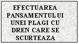 Text Box: EFECTUAREA PANSAMENTULUI UNEI PLAGI CU DREN CARE SE SCURTEAZA