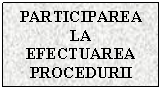 Text Box: PARTICIPAREA LA EFECTUAREA PROCEDURII