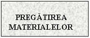 Text Box: PREGATIREA MATERIALELOR
